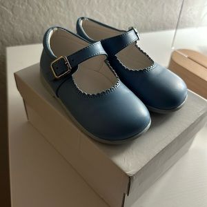 Dusty Blue Leather Toddler Mary Jane Shoes